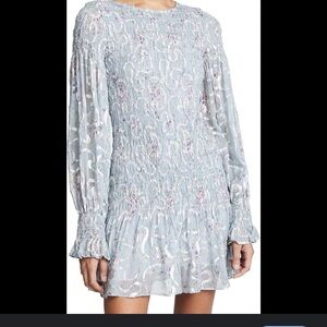 LoveShackFancy Light Blue Mini Dress